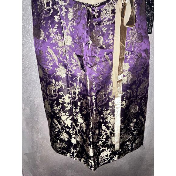 ✨ David Meister Purple & Gold Strapless Jacquard Dress – Size 12 ✨Cocktail Prom - Picture 6 of 12